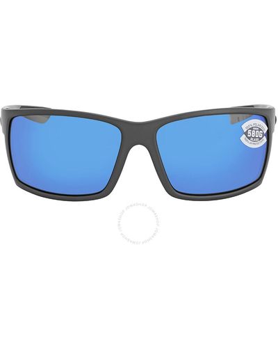 Costa Del Mar Reefton Blue Mirror Polarized Glass Sunglasses Rft 98 Obmglp 64