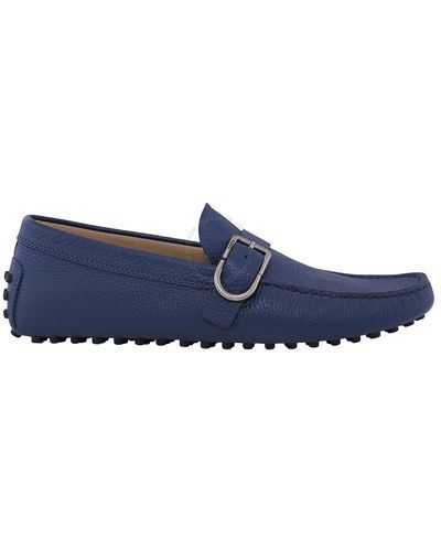 Tod's Gommini Buckled Leather Loafers - Blue