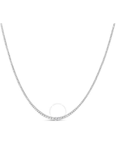 Haus of Brilliance 14k Gold 10.0 Cttw Graduated Lab-grown Diamond Tennis Necklace - Metallic