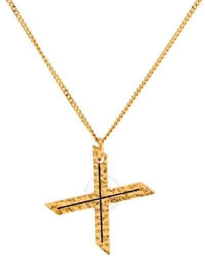 Burberry Light Gold Alphabet X Charm Gold-plated Necklace - Metallic