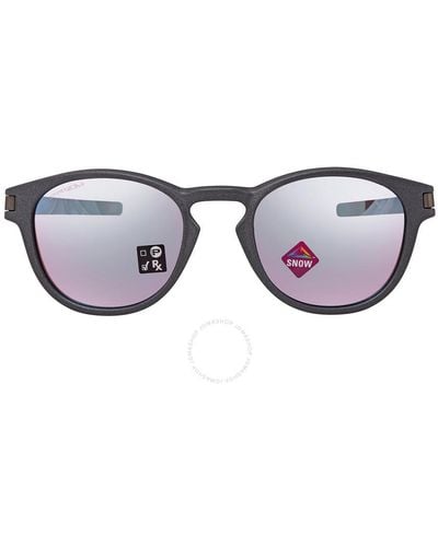 Oakley Latch Prizm Snow Sapphire Round Sunglasses Oo9265 926557 53 - Brown