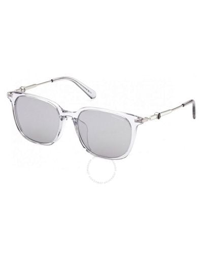 Moncler Smoke Mirror Square Sunglasses Ml0225-f 20c 55 - Metallic