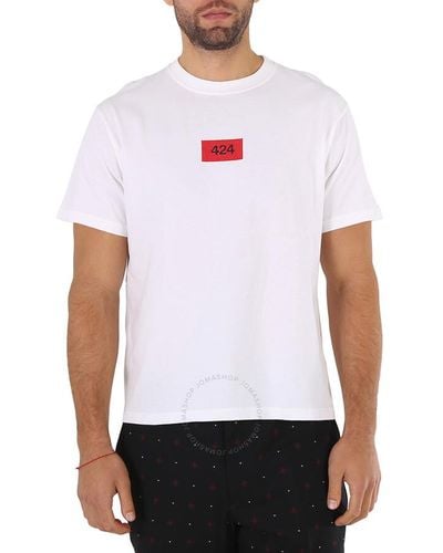 424 Box Logo Short-sleeve Cotton T-shirt - White
