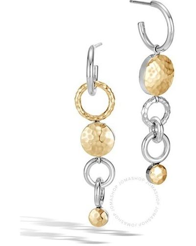 John Hardy Dot Hammered Mismatched Drop Earrings - Metallic