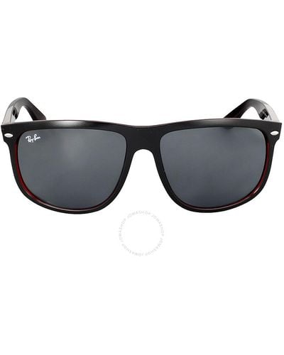 Ray-Ban Boyfriend Grey Classic Square Sunglasses Rb4147 617187 60 - Black