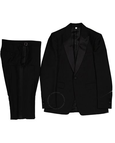 Burberry Mohair-blend Satin-lapel Tailored Tuxedo - Black