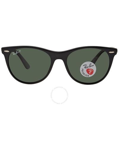 Ray-Ban Wayfarer Ii Classic Polarized Classic G-15 Round Sunglasses Rb2185 901/58 55 - Black
