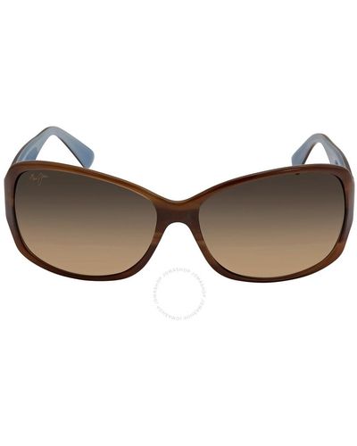 Maui Jim Nalani Polarized Hcl Bronze Rectangular Sunglasses Hs295-03t 61 - Brown