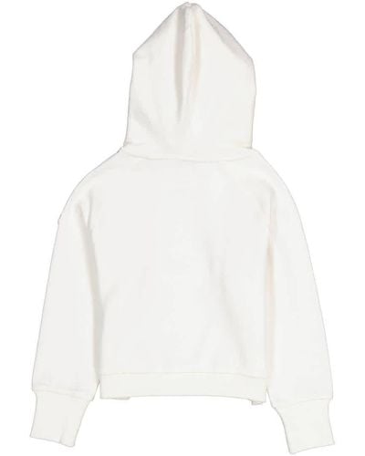 Moncler Kids Logo Print Kinder Hooded Sweatshirt - White
