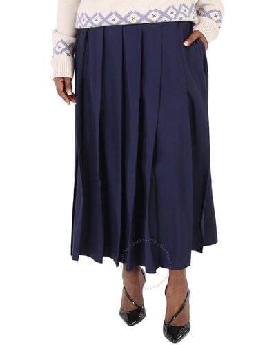 Comme des Garçons Wool Pleated Skirt - Blue