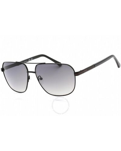 Guess Factory Smoke Gradient Navigator Sunglasses Gf0245 01b 60 - Metallic