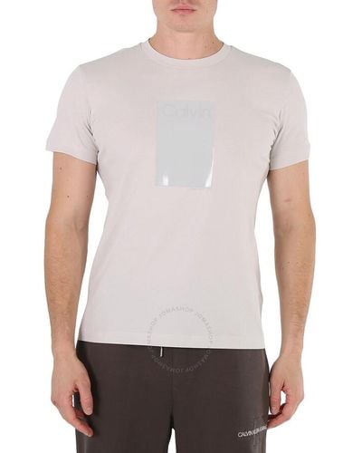 Calvin Klein Stratus Logo Box Print Cotton T-shirt - White