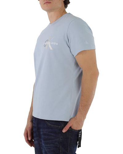 Calvin Klein Logo Short Sleeve Cotton T-shirt - Blue