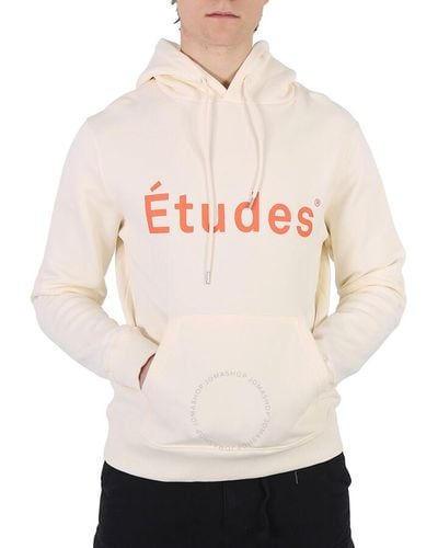 Etudes Studio Off Klein Logo Print Hoodie - Natural