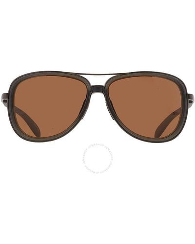 Oakley Split Time Prizm Black Pilot Sunglasses Oo4129 412925 58 - Brown