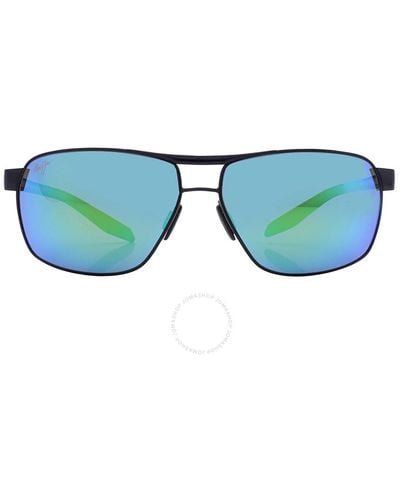 Maui Jim The Bird Mauigreen Rectangular Sunglasses Gm835-15b 62 - Blue