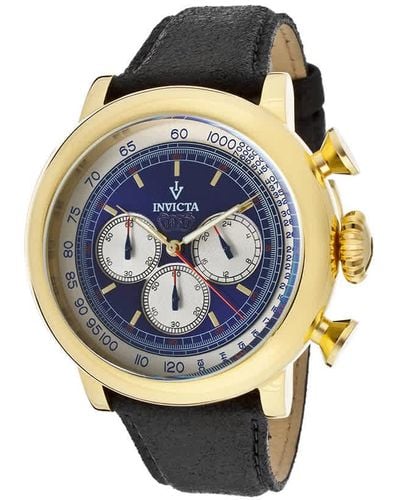 INVICTA WATCH Vintage Chronograph Quartz Blue Dial Watch - Gray