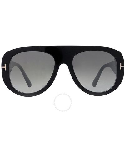 Tom Ford Cecil Brown Mirror Pilot Sunglasses Ft1078 01g 55 - Black