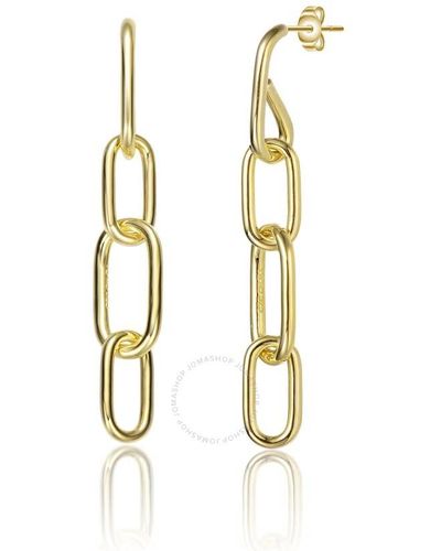 Rachel Glauber 14k Gold Plated Chain Drop Earrings - Metallic