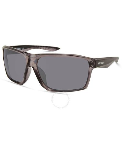 Harley Davidson Smoke Mirror Rectangular Sunglasses Hd0152v 20c 65 - Grey