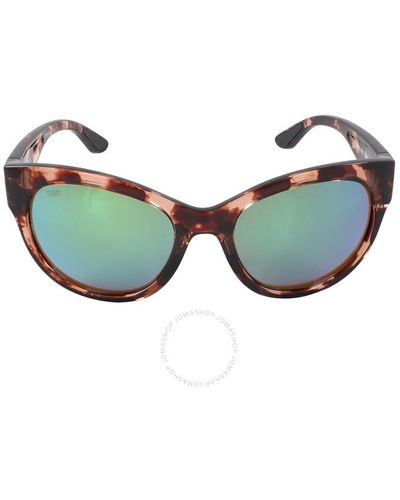Costa Del Mar Maya Green Mirror Polarized Glass Sunglasses 6s9011 901101 55 - Blue