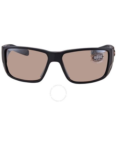 Costa Del Mar Cta Del Mar Blackfin Pro Copper Silver Mirror Polarized Glass Rectangular Sunglasses - Brown