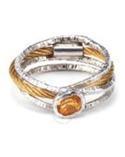 Charriol Tango Yellow Citrine Stainless Steel Yellow Pvd Cable Ring - Metallic