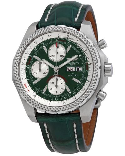 Breitling Bentley Gt Chronograph Automatic Green Dial Watch - Metallic