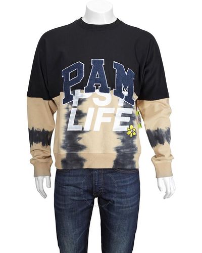 Pam Bicolor Logo-embroidered Sweatshirt - Blue