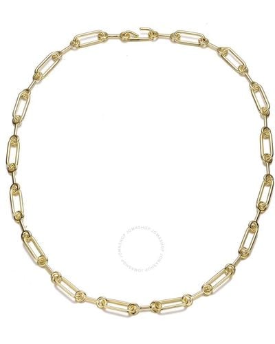 Rachel Glauber 14k Gold Plated Chain Necklace - Metallic