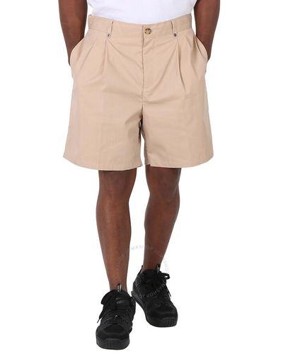 Burberry Soft Fawn Chino Cotton Shorts - Natural
