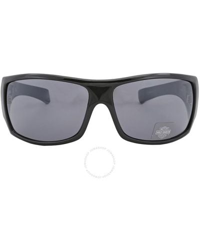 Harley Davidson Smoke Mirror Wrap Sunglasses Hd0158v 01c 66 - Gray