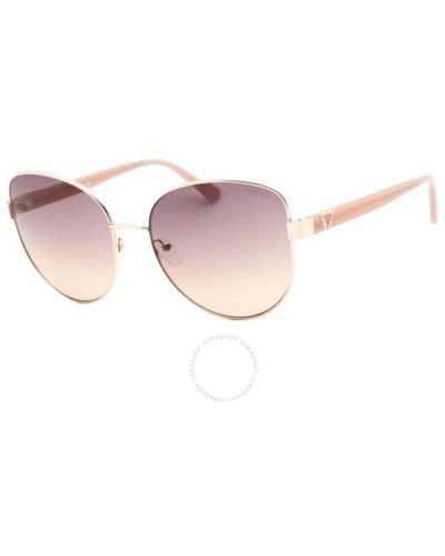 Guess Factory Gradient Brown Cat Eye Sunglasses Gf6172 28f 59 - Pink