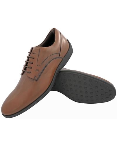 Tod's Leather Lace-up Derby Shoes - Brown