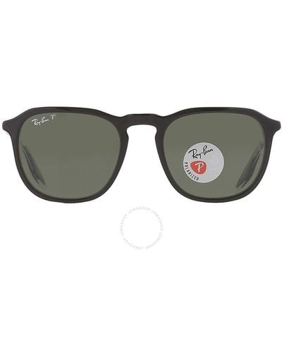 Ray-Ban Polarized Green Square Sunglasses Rb2203 919/58 52 - Brown