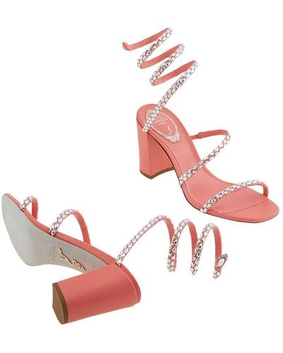 Rene Caovilla Embellished Heels - Red