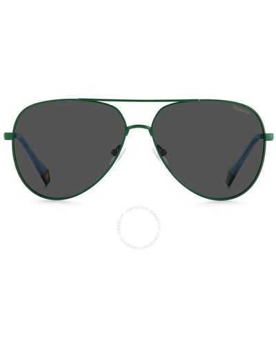 Polaroid Polairzed Gray Pilot Sunglasses Pld 6187/s 01ed/m9 60