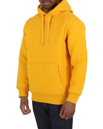 Moschino All-over Logo Embroidered Hoodie - Yellow