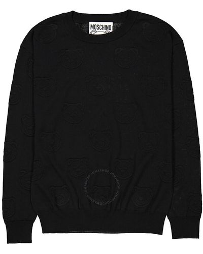 Moschino Teddy Bear Jacquard Knitted Sweater - Black