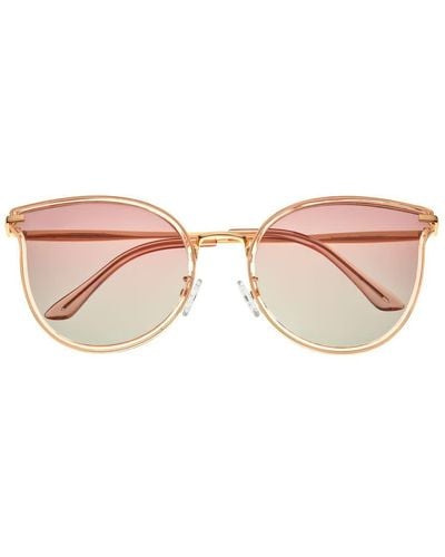 Bertha Gold Tone Cat Eye Sunglasses - Pink