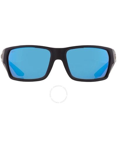 Costa Del Mar Tailfin Blue Mirror Polarized Glass Rectangular Sunglasses 6s9113 911302 60