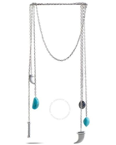 Charriol Kucha Stainless Steel Two Turquoise - White