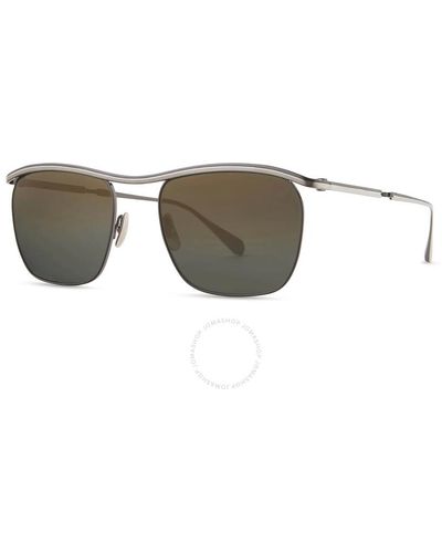 Mr. Leight Owsley S Chancery Gold Metallic Irregular Sunglasses Ml4027 Atg/changmet 53 - Gray