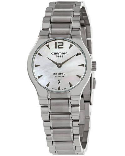 Certina Ds Spel Lady Quartz White Mother Of Pearl Dial Watch 00 - Metallic