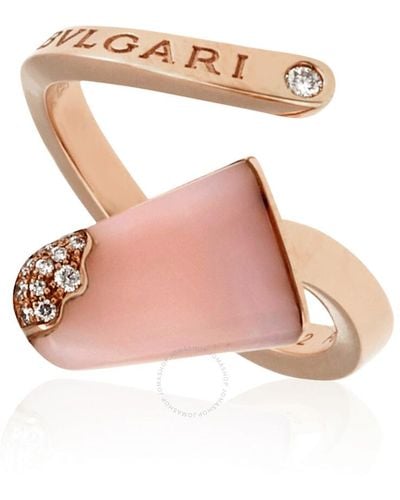 BVLGARI 18 Kt Rose Gold Ring Set - Pink