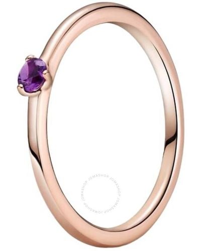 PANDORA Rose Gold-plated Cz Solitaire Ring, Size - Metallic