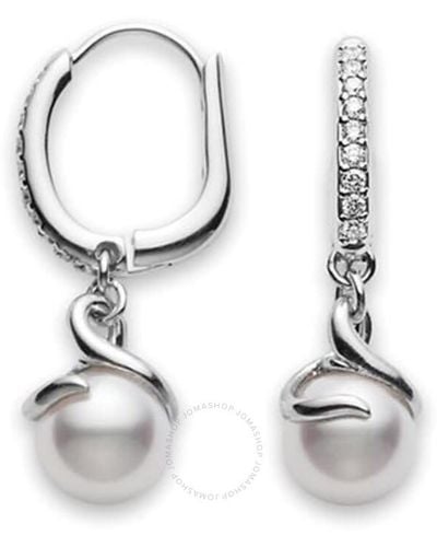 Mikimoto Twist Akoya Pearls & Diamond Earrings - White