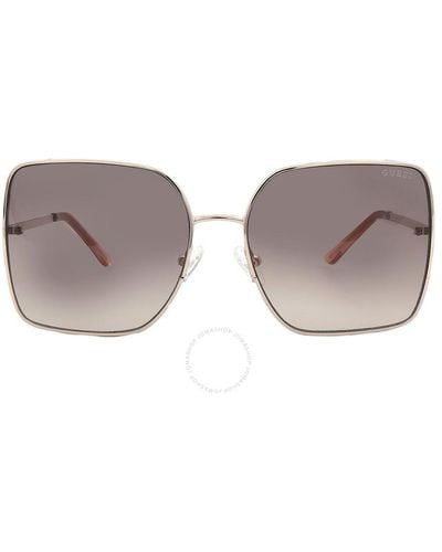 Guess Factory Gradient Brown Square Sunglasses Gf6182 28f 58 - Pink