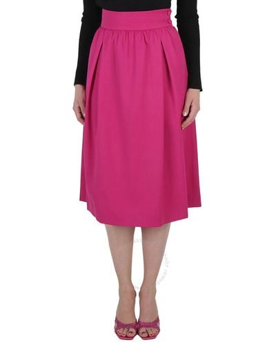 Moschino Fuchsia Fla Midi Skirt - Pink