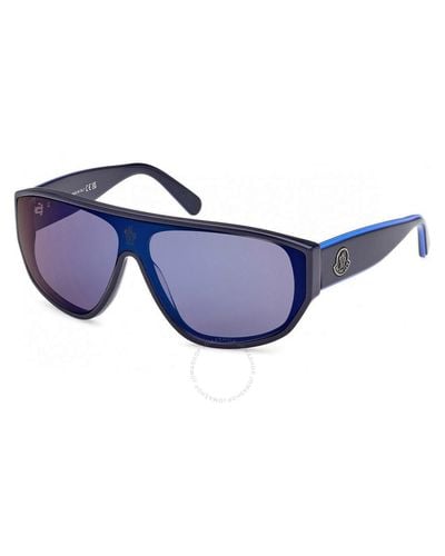 Moncler Tronn Mirror Shield Sunglasses Ml0260-f 90x 00 - Blue
